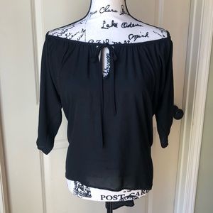 Off the Shoulder Chiffon Blouse